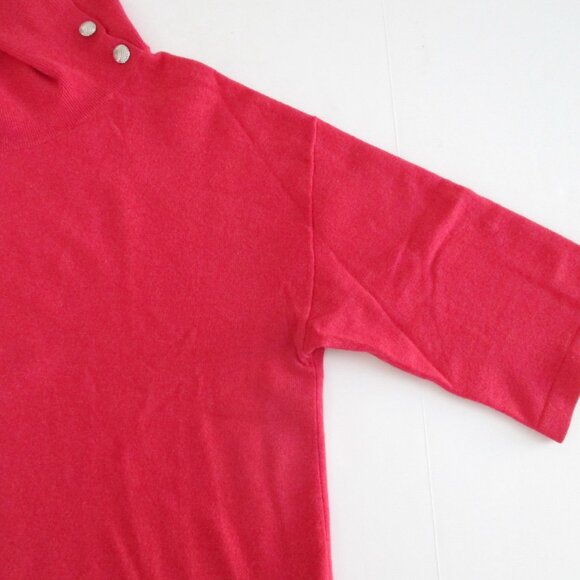 Coral Cashmere Sweater Cowl Neck w/ Buttons Women's 1X Plus Size - Picture 6 of 9